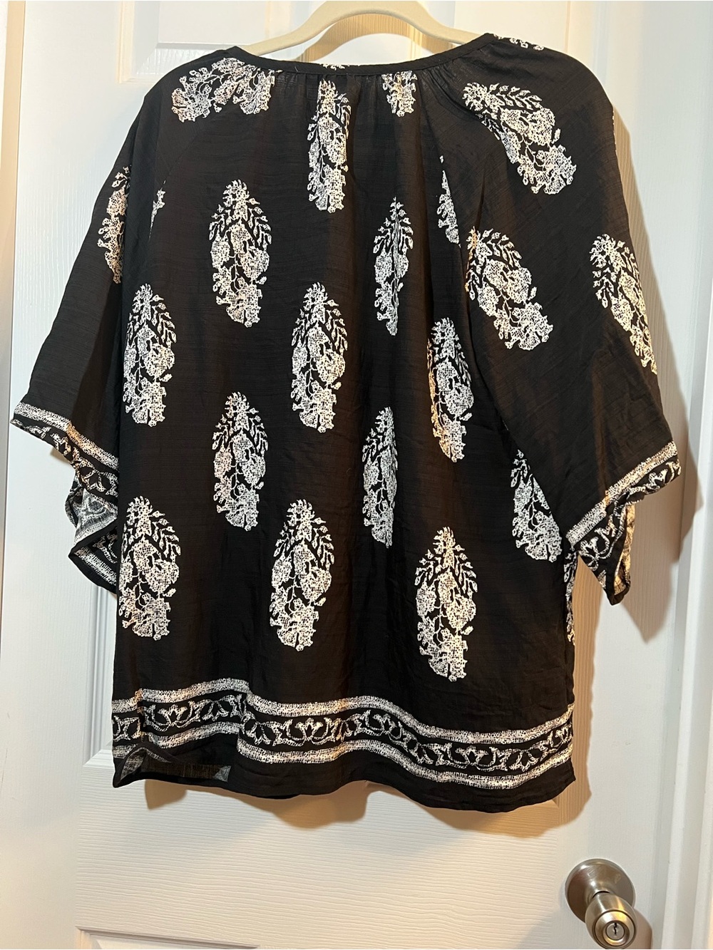 🦋 Black Bebonnie Boho Tunic Top with White Motifs size xlarge - Picture 4 of 5